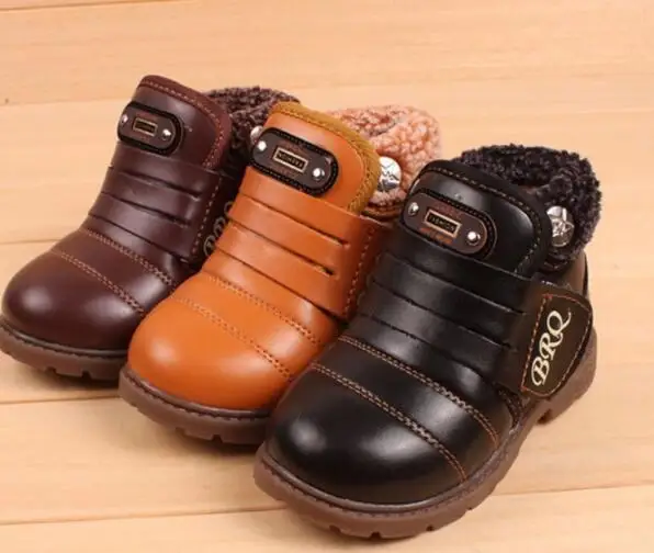 Детские теплые ботильоны модная бархатная обувь для мальчиков и девочек зимняя