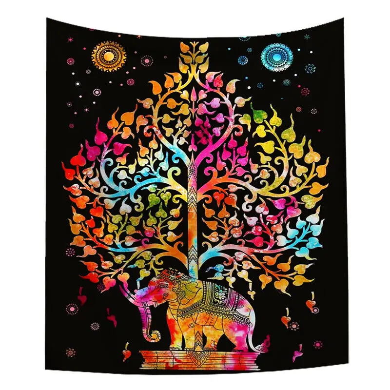 colorful elephant Новое поступление гобелен настенный полиэстер Мандала шаблон одеяло коврик для домашнего декора - Цвет: colorful elephant