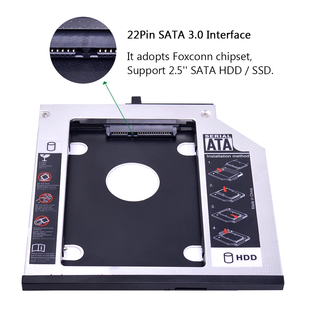 CHIPAL 10 шт. SATA 3 0 2nd HDD Caddy 9 5 мм для 2 SSD корпус Lenovo ThinkPad T400s T400 T410 T410s T420s T430s|Корпус