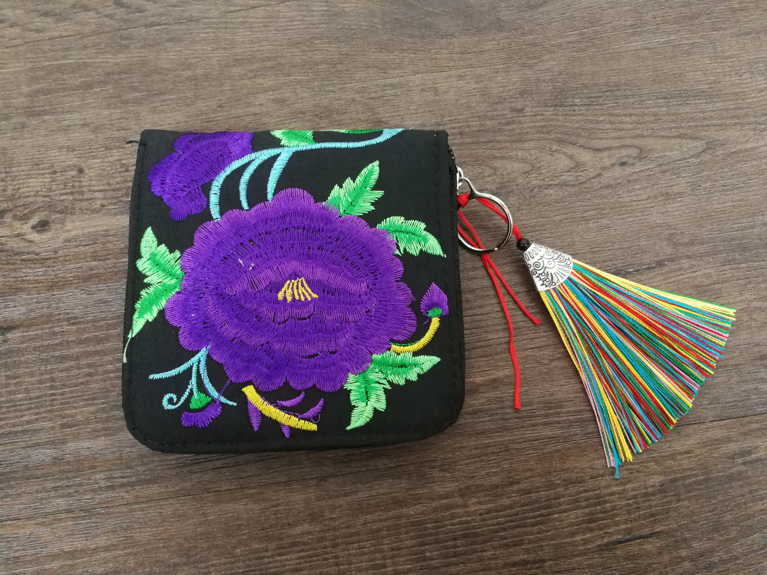 Этнические сумки с вышивкой Холщовый кошелек женские кошельки ретро для