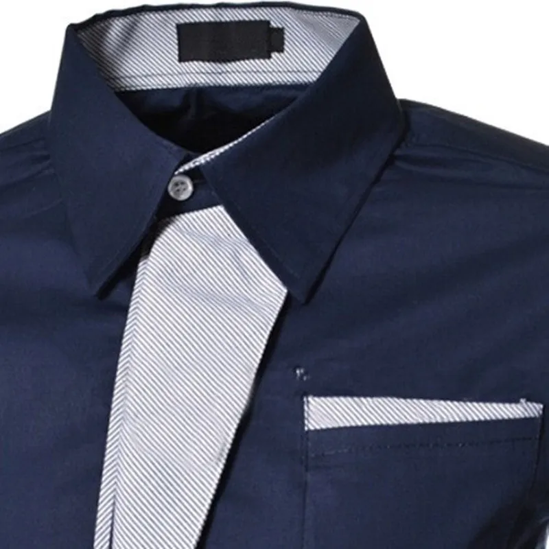 Мужская приталенная рубашка в полоску Повседневная деловая с длинным рукавом