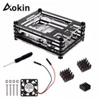 Чехол Aokin для Raspberry Pi 4, 9 слоев, акриловая крышка, оболочка с охлаждающим вентилятором, радиатор для Raspberry Pi 3 Model B Plus, хит продаж