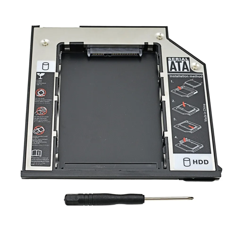 Алюминиевый корпус для HDD Caddy 9,5 мм SATA 3,0 2," корпус SSD для Dell E6310 E6400 E6500 E6410 E5400 M2400 M4500 Pro Optibay