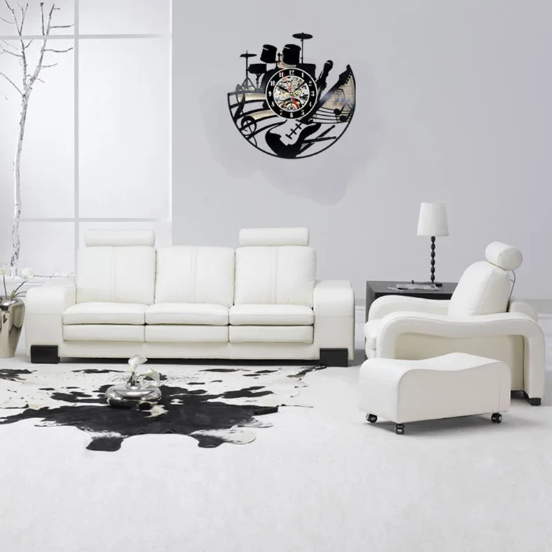 3D CD Виниловая пластинка настенные часы современный дизайн Pow патруль гитары