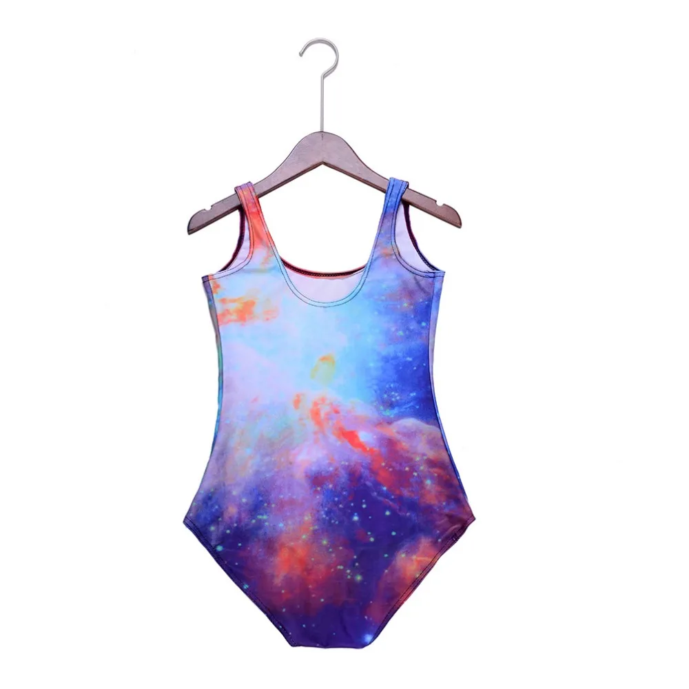 S до 4xL Galaxy Фиолетовый женский купальник цельный 3D печать одежда для плавания боди костюмы 3 узора