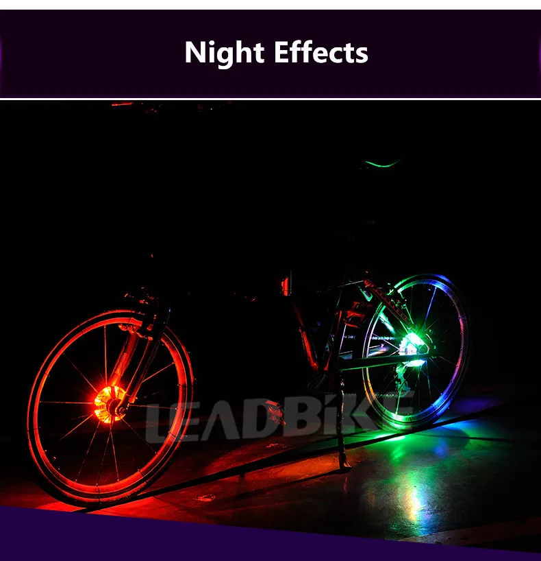 Leadbike велосипедные ступицы светильник велосипед передний задний фонарь светильник светодиодный спицевое колесо Предупреждение светильник Водонепроницаемый ночной езды аксессуары