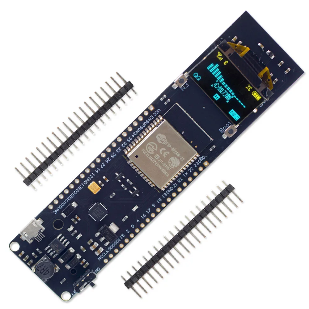 Yellow Blue 0,96 дюймовый oled-дисплей 18650 литиевая батарея WiFi Bluetooth щит ESP32 ESP-32 ESP8266 CP2102 модуль макетной платы - Color: Yellow Blue
