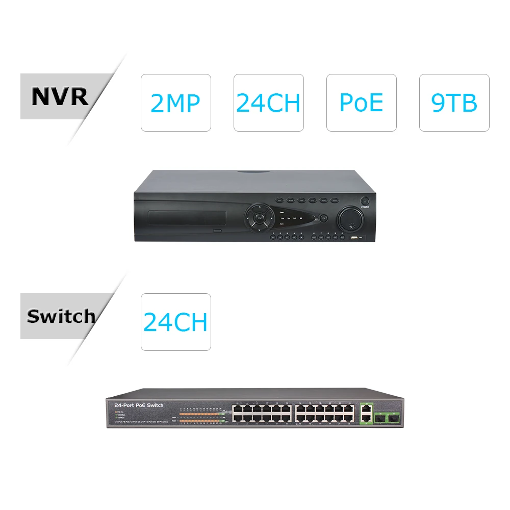 ANRAN система безопасности камеры 24CH H.264 NVR POE переключатель CCTV Onvif 1080P HD наружная IP