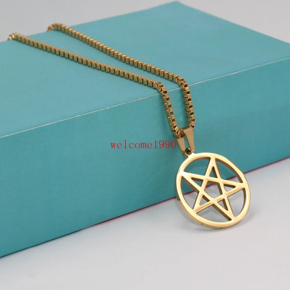 Золотые Религиозные ювелирные изделия Wicca с изображением перевернутой