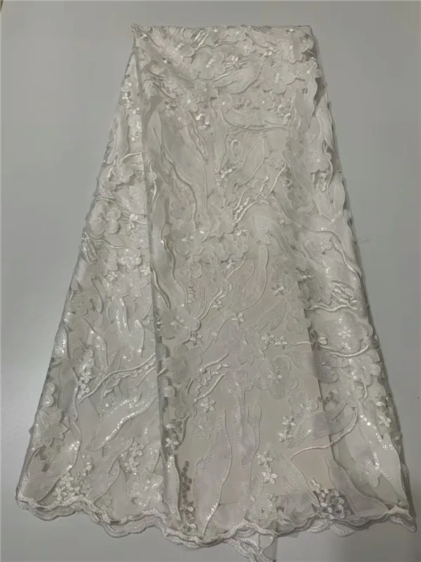 2018 African sequins net lace fabric white New hot sale nigeria dress french for wedding sewing zjcd1125 | Дом и сад