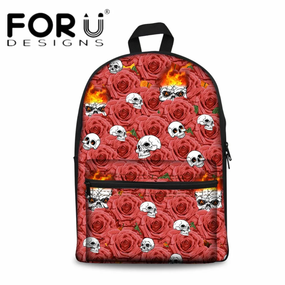 FORUDESIGNS/3D винтажный рюкзак с черепом для женщин, рюкзак для студентов колледжа, школьные сумки для книг, повседневный рюкзак Mochila