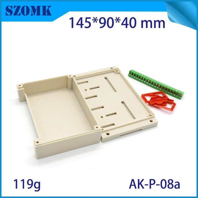 1 шт. 145*90*41 мм din рейка корпус зажим diy пластиковая коробка для pcb или электроники Din