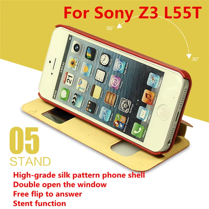 Горячая Новинка для Sony Z 3 Чехол Шелковый грани двойной вид искусственная кожа