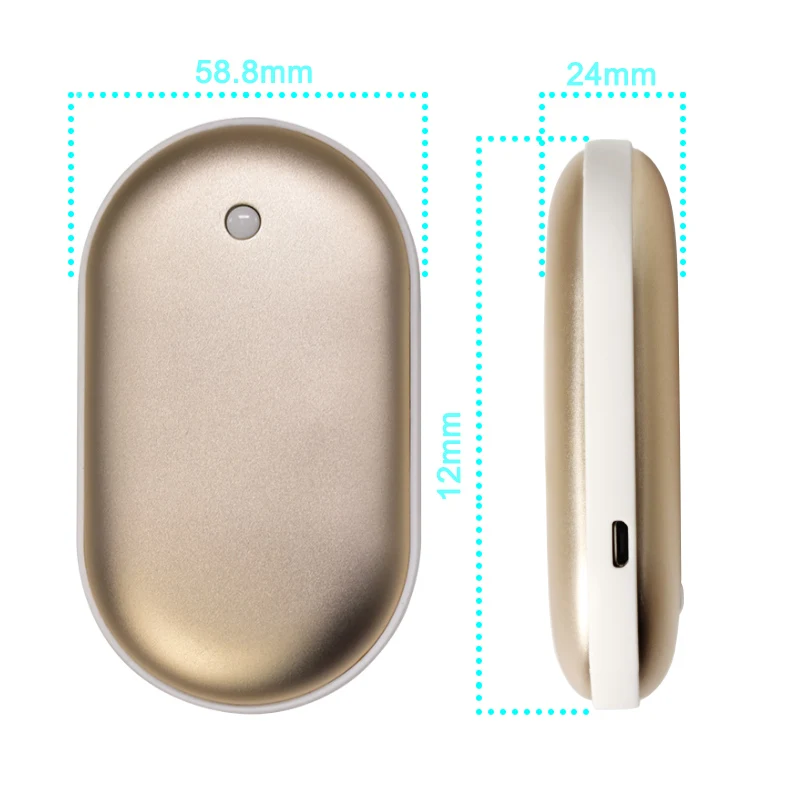 6000 мАч металла Мощность банк и рукой теплые Портативный Зарядное устройство для