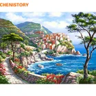 CHENISTORY Средиземноморский Морской пейзаж DIY живопись по номерам современный дом Настенная картина для уникального подарка художественное оформление 40х50см