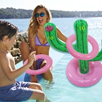 funny inflatable cactus toss game ring children outdoor sports pvc pool floating toys for kid inflatable water fun play pool toy