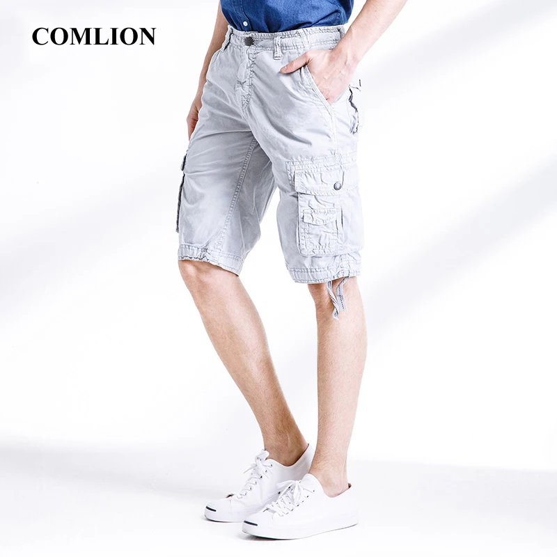 COMLION шорты Карго с несколькими карманами свободные военные короткие мужские