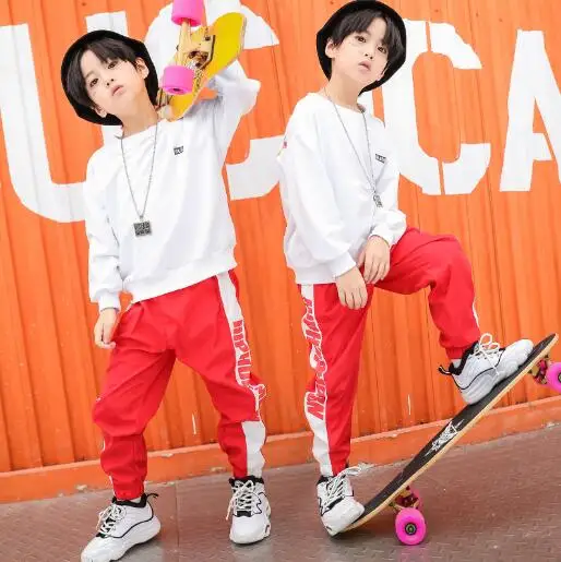 

Children Hip Hop Clothing Outfits Casual Top And Pants for Girls Boys Jazz Dance Costume Ballroom Dancing Clothes Wear