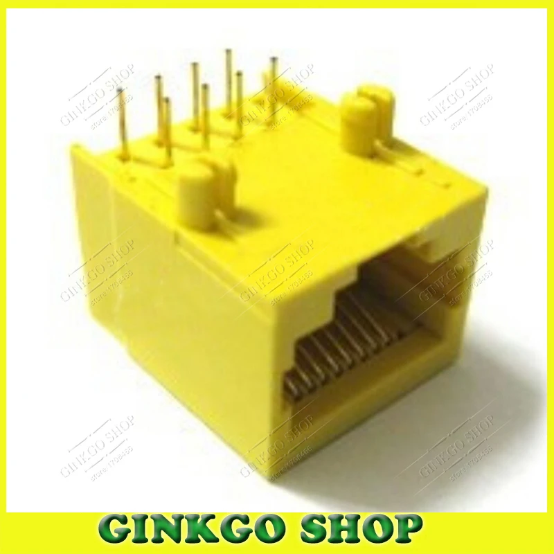 Пластмассовый Новый соединитель RJ45 LAN 100 шт./лот Модульный сетевой разъем PCB 56-8C 8