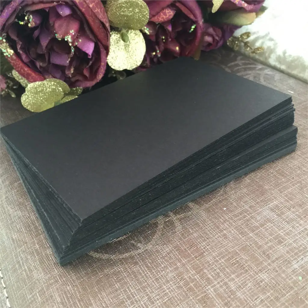 100 шт-A6 10*15 см Цвет DIY открытка для сообщений поздравительные открытки пустые Черный Белый крафт-карты - Цвет: black