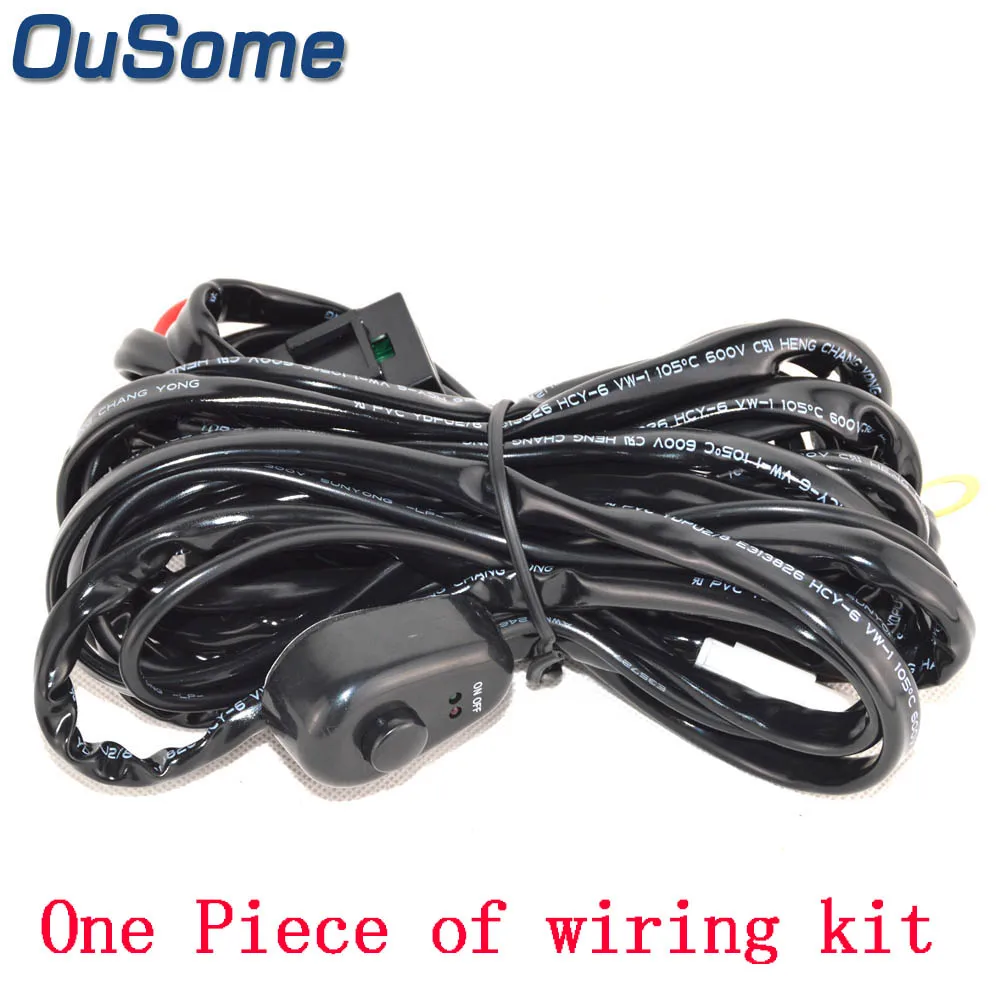 1 piece wiring kit 7D 216 Вт 252 Вт 288 Вт 324 Вт 360 Вт светодиодный рабочий светильник для трактора, лодки, внедорожника, 4WD 4x4, грузовик, 12 В, светильник, Янтарный Белый - Цвет: 1 piece wiring kit