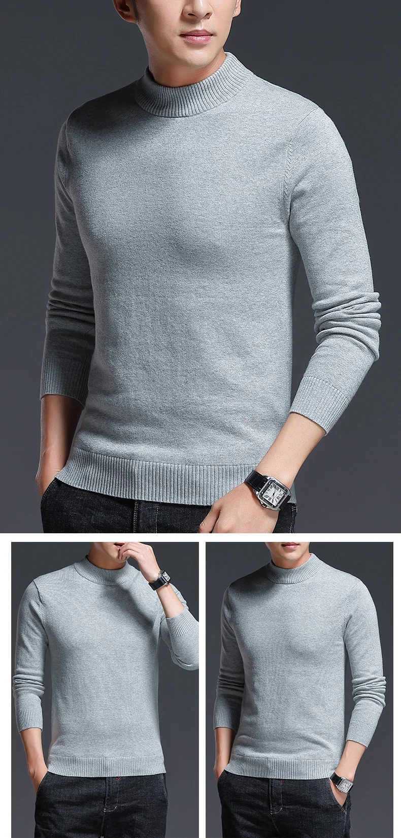 Brand New Casual Sweater Men Pullovers Thick Warm Autumn Fashion Style Cashmere Sweater Male Solid Slim Fit Knitwear Pull Coat