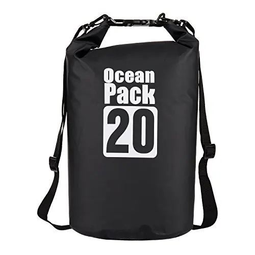 black 20L 15L 20L 30L водонепроницаемая сумка с плечевым ремнем ПВХ брезент водонепроницаемый рюкзак для наружного кемпинга плавания - Цвет: black 20L