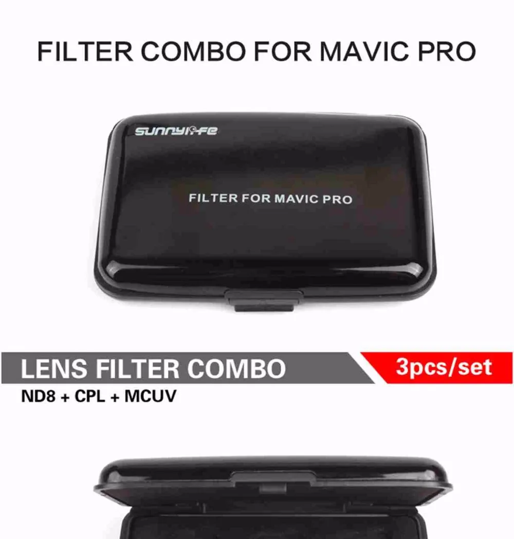 Набор фильтров для объектива ND4 ND8 ND16 ND32 CPL UV фильтр для Dji MAVIC Pro Platinum Drone поляризатор фильтр