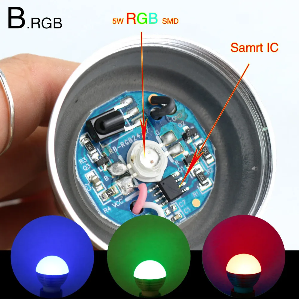 Светодиодный светильник E27 E14 16 цветов меняющий цвет RGB RGBW волшебный переменный