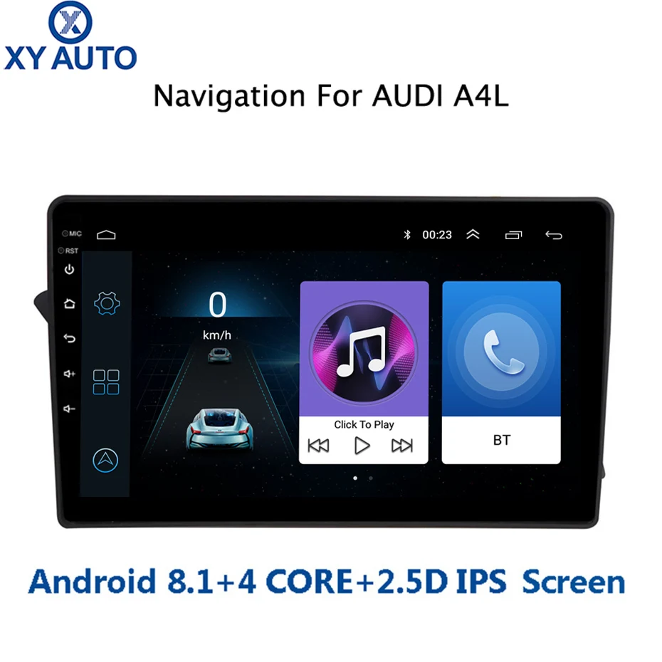 10 1 дюймовый 2.5D IPS закаленный HD мультисенсорный экран Android 8 NAVI для Audi A4L 2008 2014 с