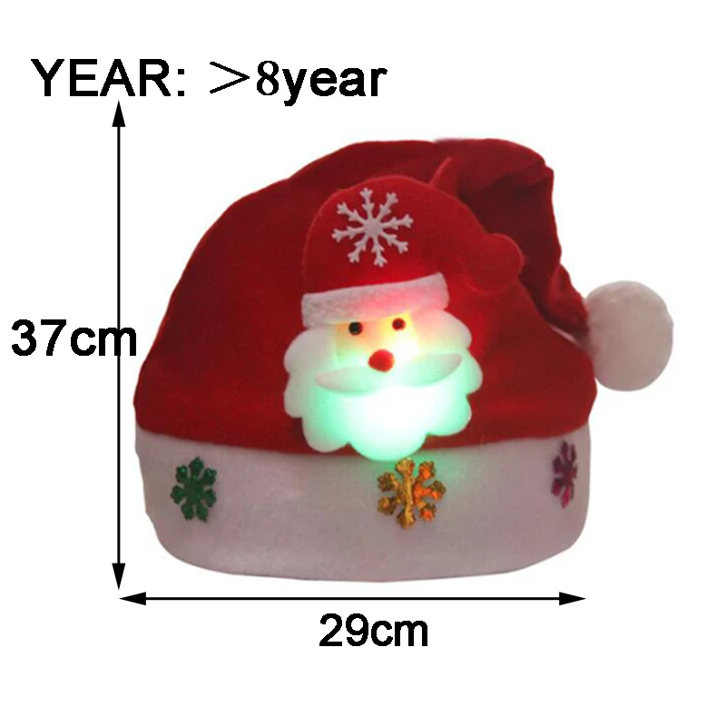 Рождественские шляпы для детей и взрослых LED/Light Up/Luminous/Flash Santa рождественские