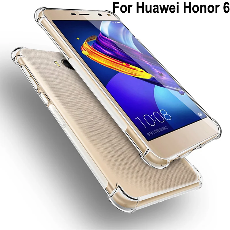 Чехол для Huawei Honor 6 Мягкий Прозрачный ТПУ подушка безопасности падение телефонные