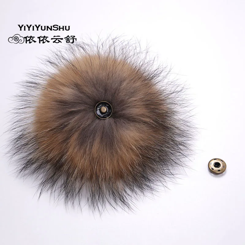 Шапка с помпоном из натурального меха енота 13 22 см 5 шт.|raccoon fur pompom|fur pompompompoms for hats |