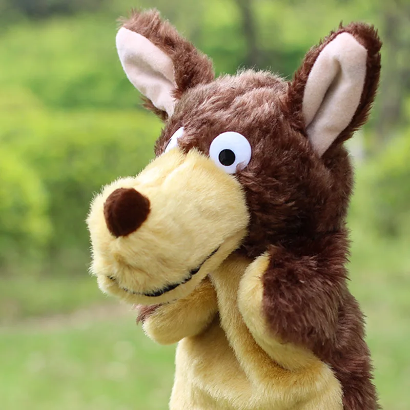 Animal Hand Puppet Peluche Stuffed Plush Toys Wolf Puppets Doll Educational Kids Gift | Игрушки и хобби