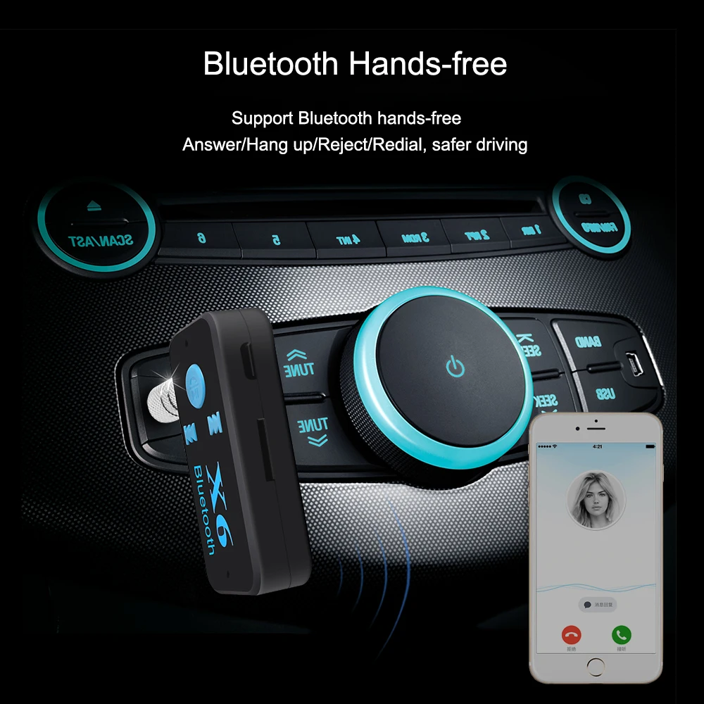 Tancredy Автомобильный Bluetooth Aux аудио приемник адаптер 3 5 мм разъем 4 1 Handsfree