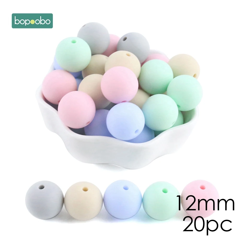 Pink-Gray Series Bopobo, мини грызунок для собак, силиконовый, 15 мм, прорезыватель, бусины, маленькие грызуны, жемчуг, 0-12 месяцев, силиконовый, единорог, погремушка, детский Прорезыватель - Цвет: Pink-Gray Series