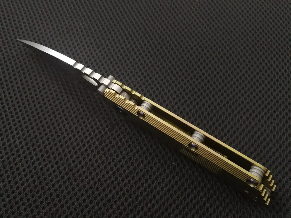 JohnnyJamie Custom Strider SMF 3 5 "Золотая титановая ручка TC4 CPM S35VN blade тактические складные