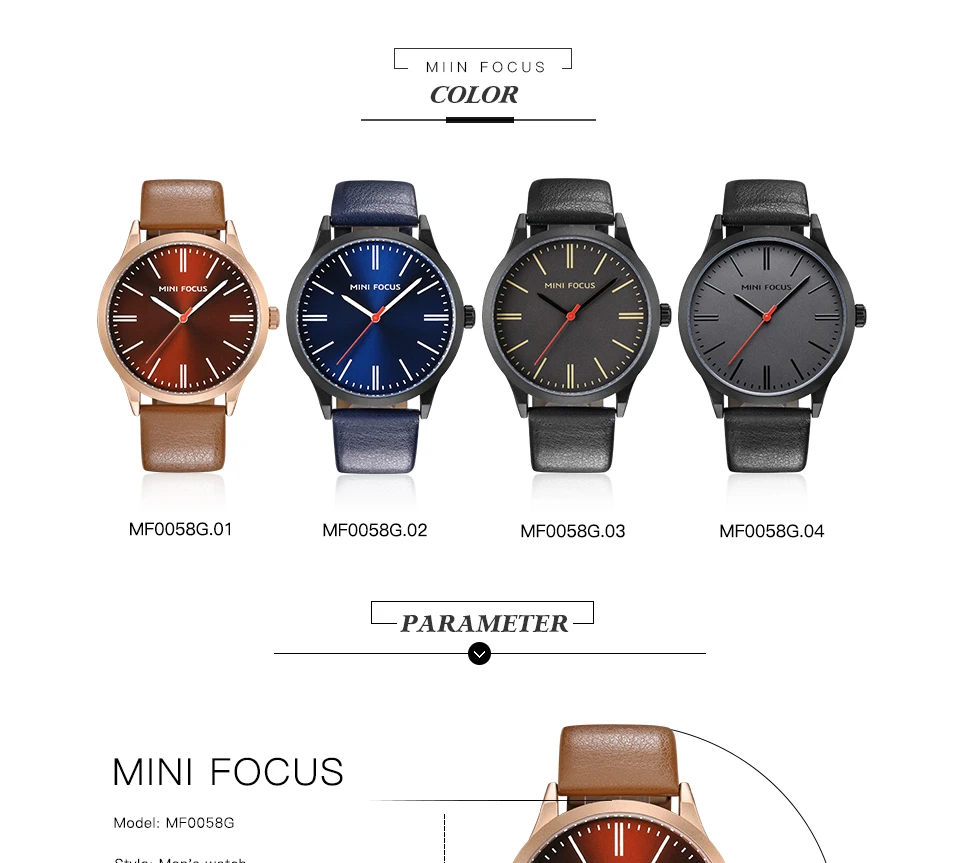 MINIFOCUS наручные часы для мужчин лучший бренд класса люкс известный мужской часы кварцевые часы наручные кварцевые часы Relogio Masculino MF0058G. 04