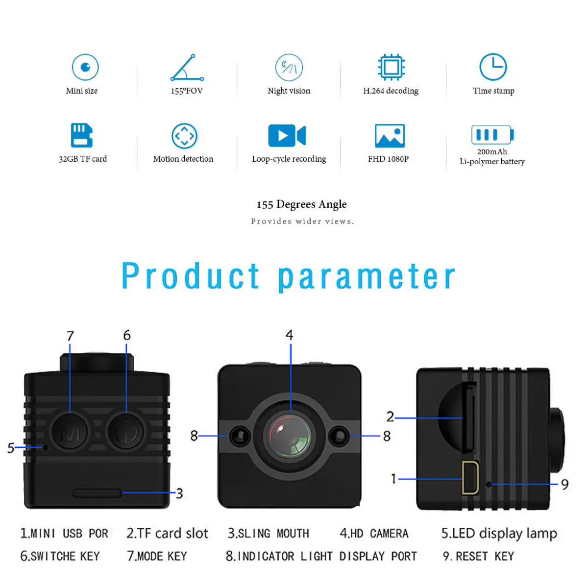 4GB Card+SQ12 Full HD 1080P Mini Camera IR Night Vision DV DVR Cam Camcorder | Безопасность и защита