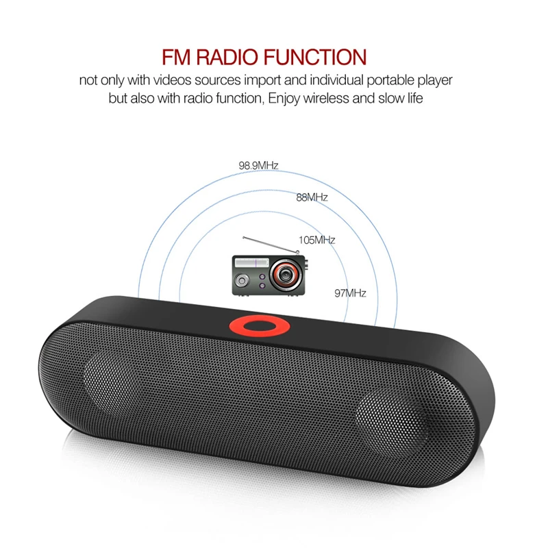 NBY 18 Беспроводной Портативный Bluetooth Динамик сабвуфер Altavoz TF карты для рабочего