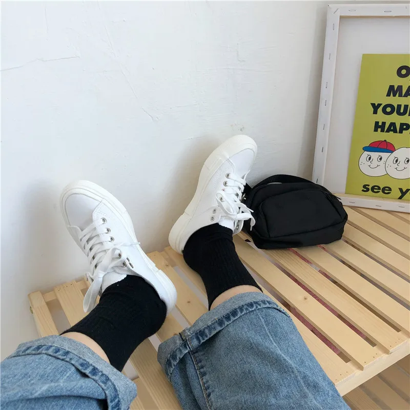 women canvas shoes fluorescent green girls pink sneakers cloth shoe spring autumn solid color lace up low up white trainer 35-40