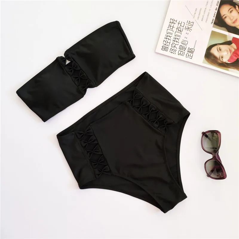 

2019 New Sexy Women Swimsuits Sport Hollowing Out Pure color Bikini Swimwear Brazilian Bikini Set Bathing Suits Swim Wear S-XL