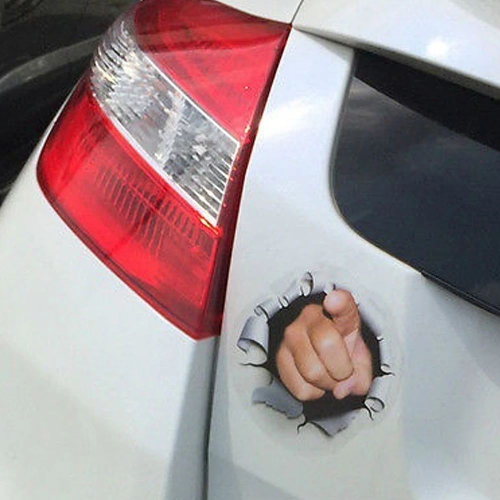 Забавная 3D стереоскопическая наклейка для автомобиля с изображением пальцев