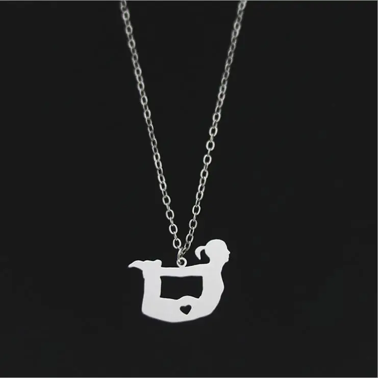 

Stainless steel Yoga athlete pendant necklace---Drop shipping
