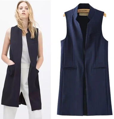 

Новое поступление, европейский стиль, три цвета, женские длинные жилеты, женская мода, пальто на талии