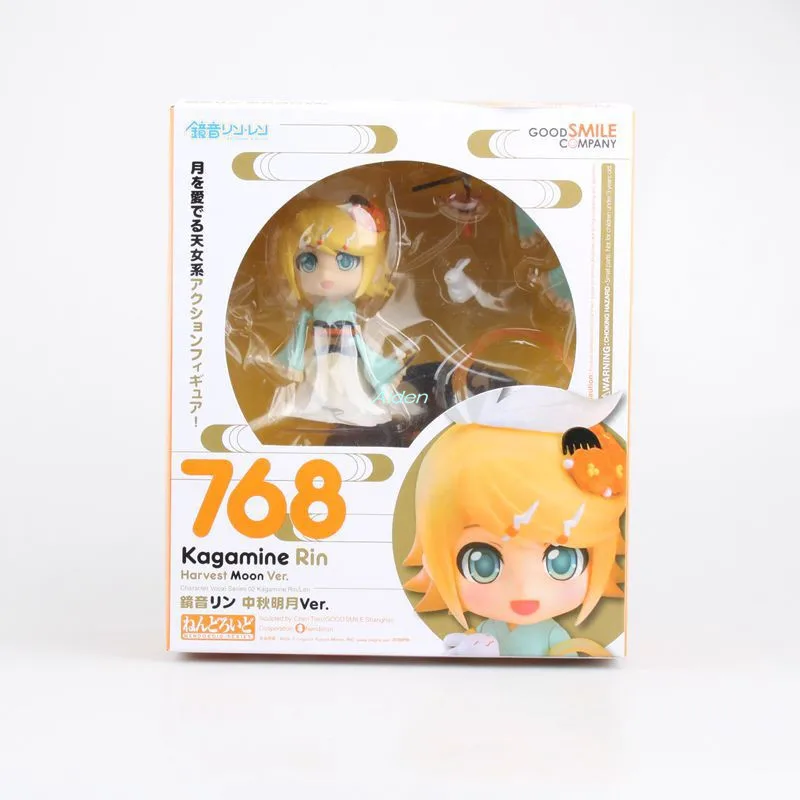 " Q версия Nendoroid Figma#769#768 кагамине Рин кагамине Лен Праздник середины осени Ver. ПВХ фигурка игрушка коробка 10 см Z1043 - Цвет: Светло-желтый
