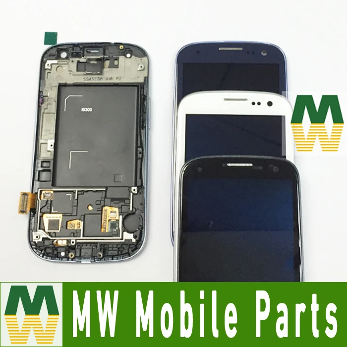 Белый синий цвет для Samsung Galaxy S3 SIII i9300 GT I9300 ЖК дисплей с сенсорным экраном 4 7