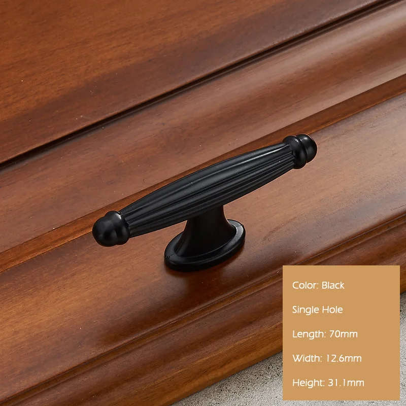 Black KAK 5 шт. Европейский твердый шкаф из цинкового сплава ручки современный винтажный ящик ручки дверные ручки к шкафу модная мебель ручка - Цвет: Black