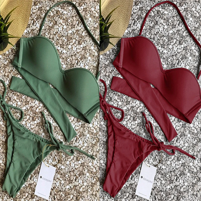 New Sexy Bikini 2019 Bandage Micro Brazilian Set Push Up Swimwear Women Swimsuit Bathing Suit Swim Wear Bandeau Biquin |