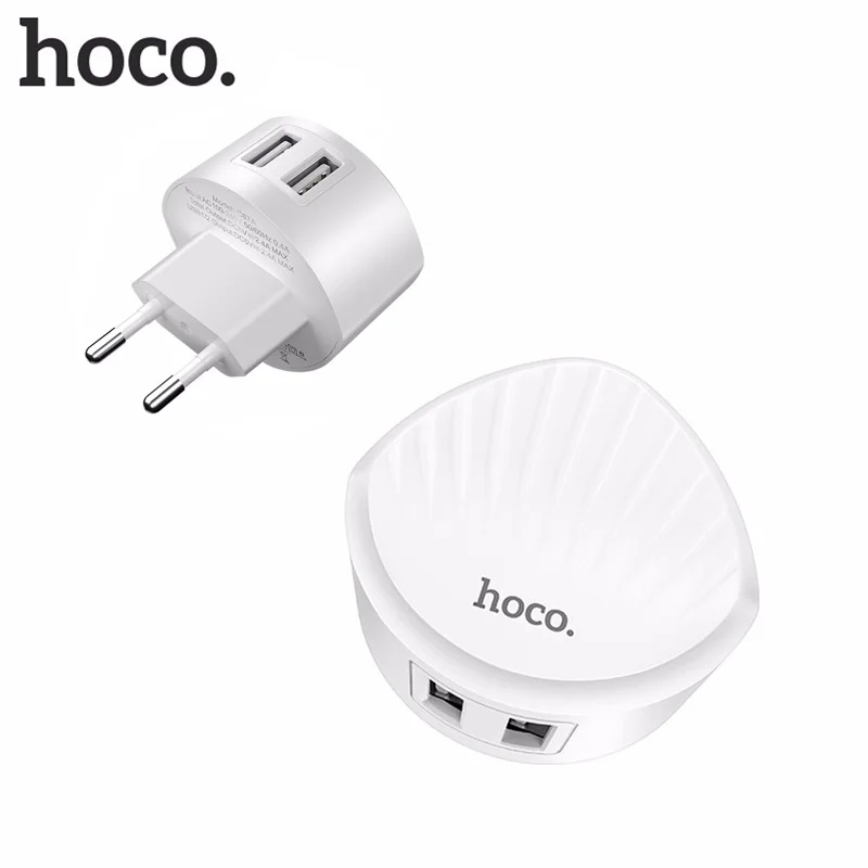 HOCO C67 USB вилка зарядное устройство 2.4A быстрая зарядка двойной USB зарядное устройство порты путешествия зарядка на айфон iphone 7 8 X samsung S10 Xiaomi зарядка для телефона